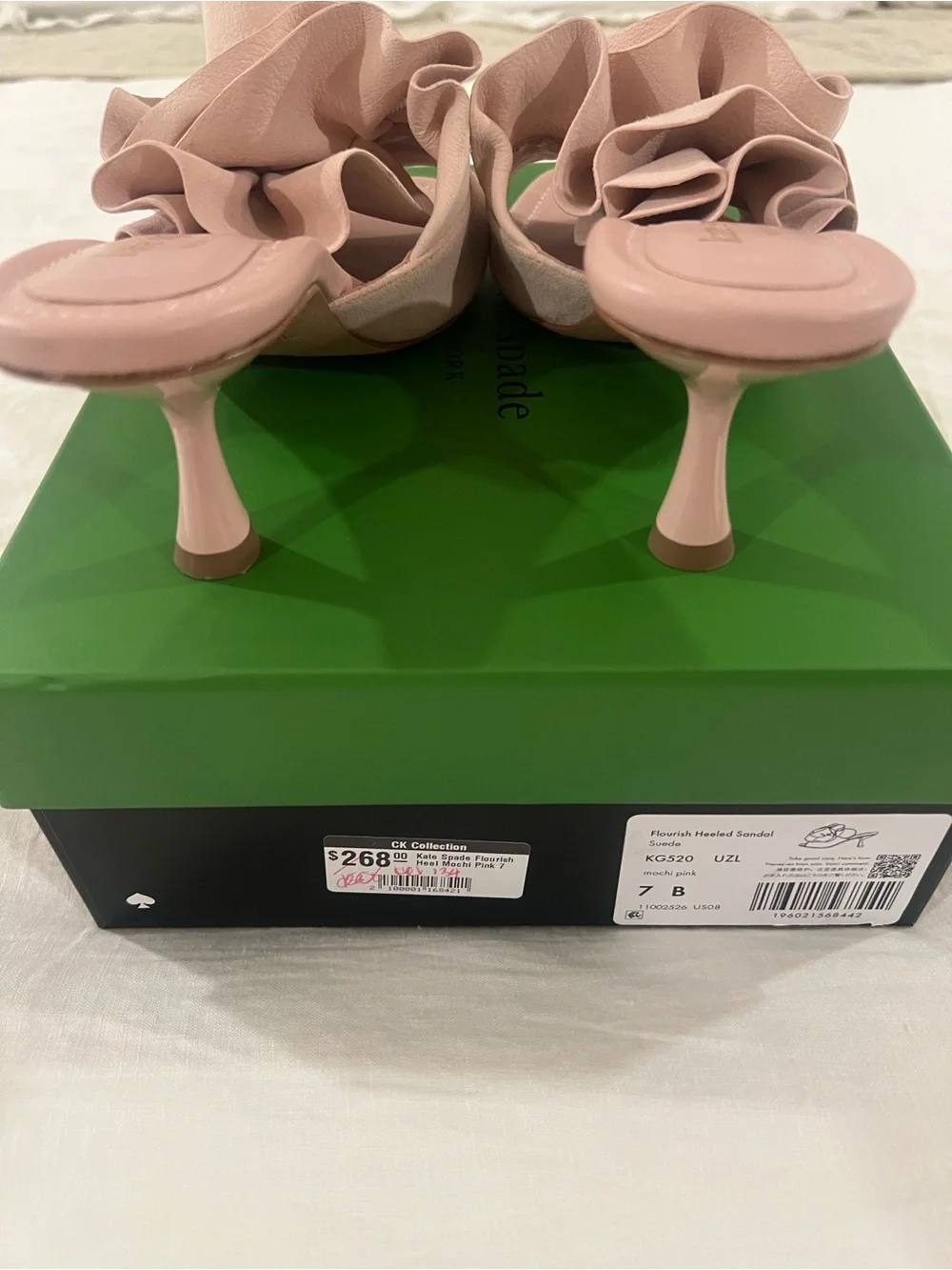 kate spade Powder Pink Ruffle Kitten Heel Mules - Picture 5 of 10